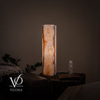 White Ice Onyx Cylinder Table Lamp – 20″ Tall × 5.5″ Diameter
