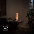 White Ice Onyx Cylinder Table Lamp – 20″ Tall × 5.5″ Diameter