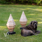 Sahara Onyx Bi-Pyramid Sculptural Lamp Pair – Natural Stone Lighting