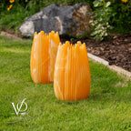 Miami Sunset Onyx Crown Lamps - Sculptural Natural Stone Pair