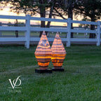 Sahara Onyx Bi-Pyramid Sculptural Lamp Pair – Natural Stone Lighting
