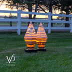 Sahara Onyx Bi-Pyramid Sculptural Lamp Pair – Natural Stone Lighting
