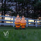 Sahara Onyx Bi-Pyramid Sculptural Lamp Pair – Natural Stone Lighting