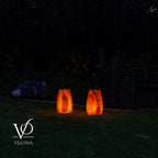 Miami Sunset Onyx Crown Lamps - Sculptural Natural Stone Pair