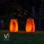 Miami Sunset Onyx Crown Lamps - Sculptural Natural Stone Pair