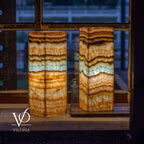 Aqua Onyx Square Table Lamp - 18" Tall, x 6"x 6" (Medium Pair #79)