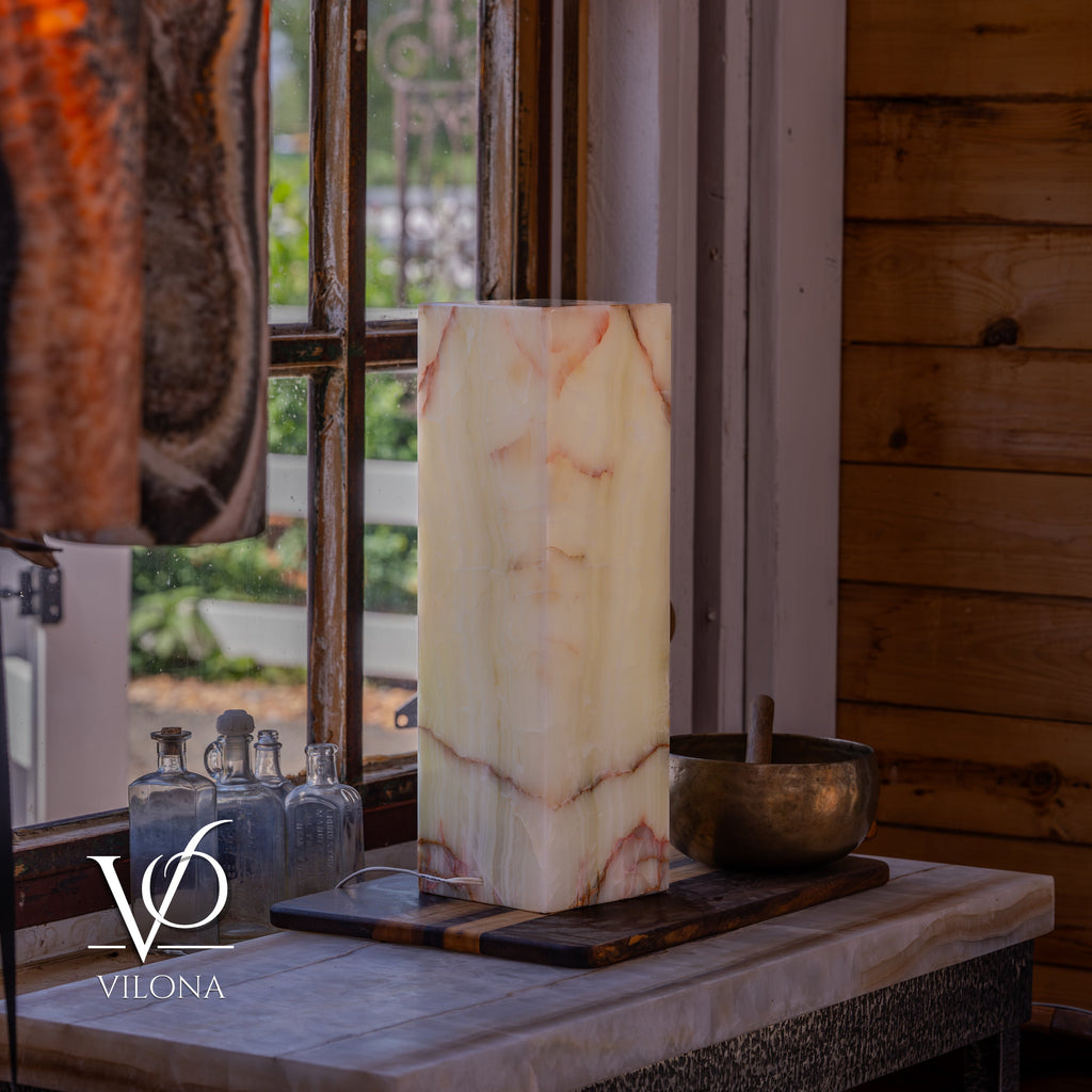 Bamboo Onyx Table Lamp – Light Edition #1 – 19.75" Tall × 6" Wide