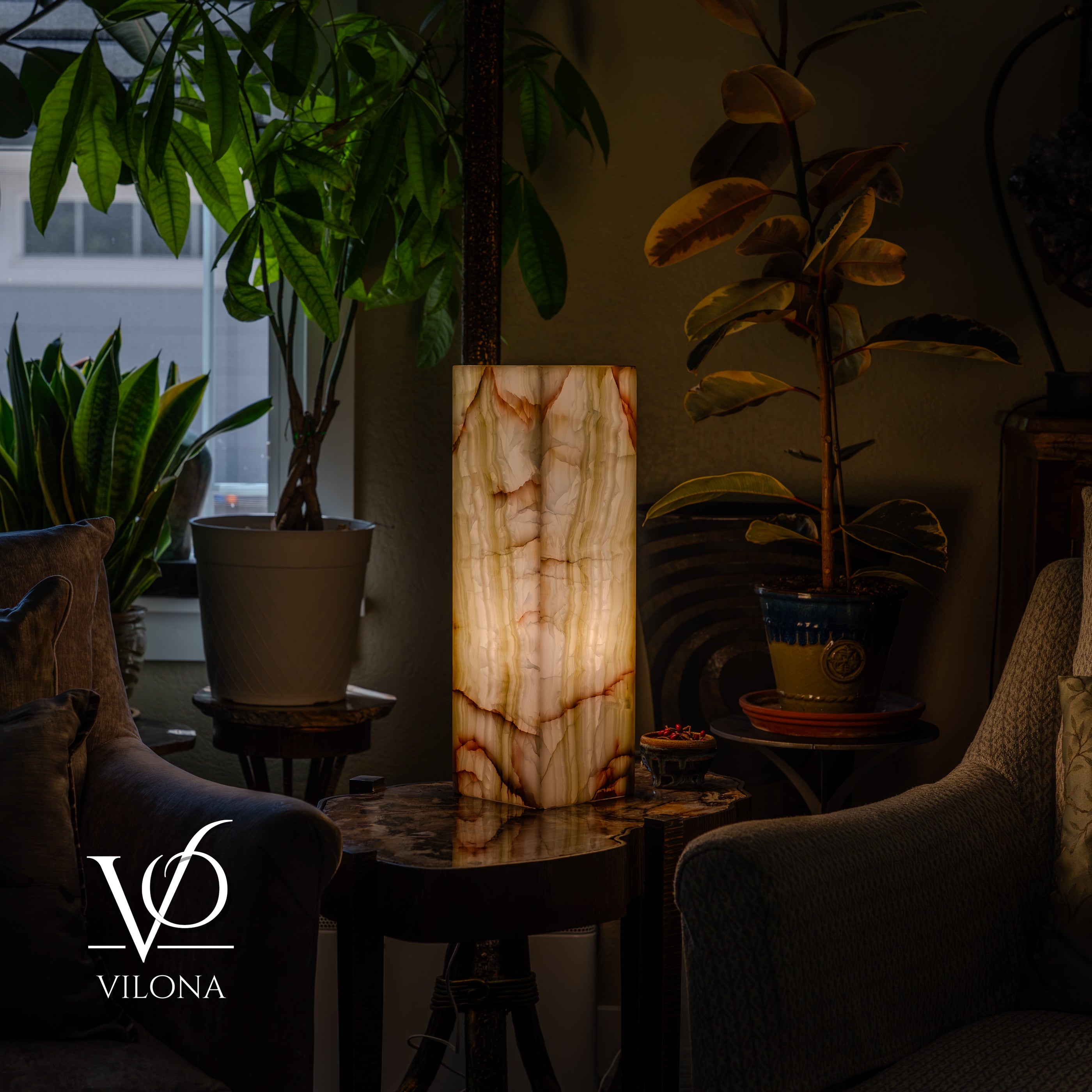 Bamboo Onyx Table Lamp – Light Edition #1 – 19.75" Tall × 6" Wide