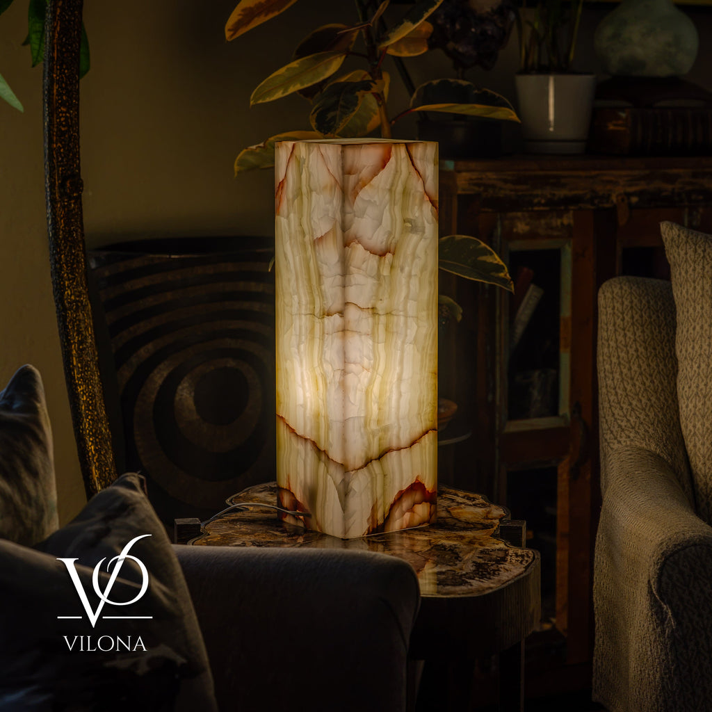 Bamboo Onyx Table Lamp – Light Edition #1 – 19.75" Tall × 6" Wide