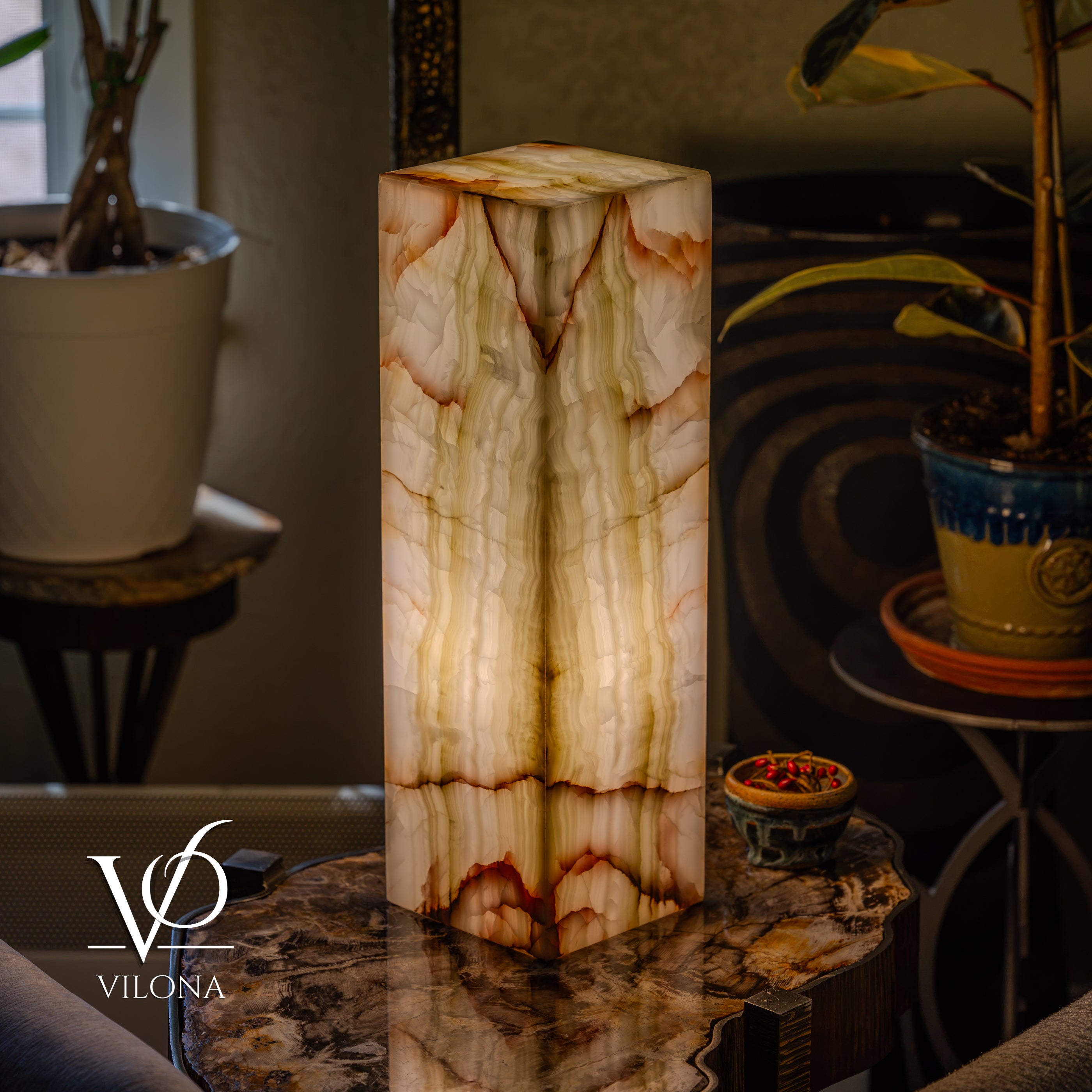 Bamboo Onyx Table Lamp – Light Edition #1 – 19.75" Tall × 6" Wide