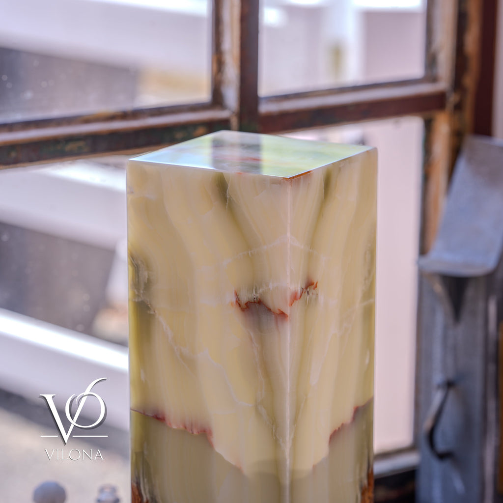Bamboo Onyx Table Lamp – Dark Edition #1 – 19.75" Tall × 6" Wide