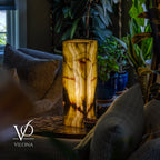 Bamboo Onyx Table Lamp – Dark Edition #1 – 19.75" Tall × 6" Wide
