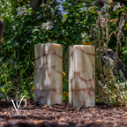 Bamboo Onyx Table Lamp Pair – Light Edition #2 – 19.75" Tall × 6" Wide Each