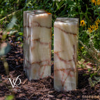 Bamboo Onyx Table Lamp Pair – Light Edition #2 – 19.75" Tall × 6" Wide Each