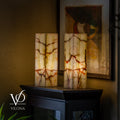 Bamboo Onyx Table Lamp Pair – Light Edition #2 – 19.75" Tall × 6" Wide Each