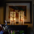 Bamboo Onyx Table Lamp Pair – Light Edition #2 – 19.75" Tall × 6" Wide Each