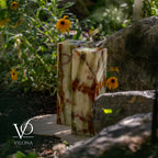 Bamboo Onyx Table Lamp Pair – Dark Edition #3 – 19.75" Tall × 6" Wide Each