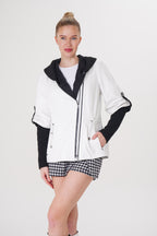 The Hudson White Leather Women Jacket