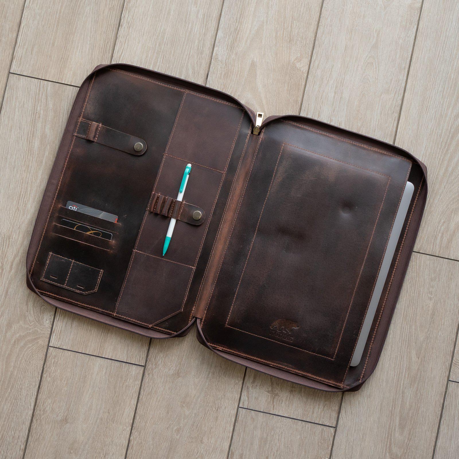 Buffalo Leather MacBook Portfolio