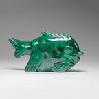 Genuine Polished Malachite Fish Carving (280 grams)