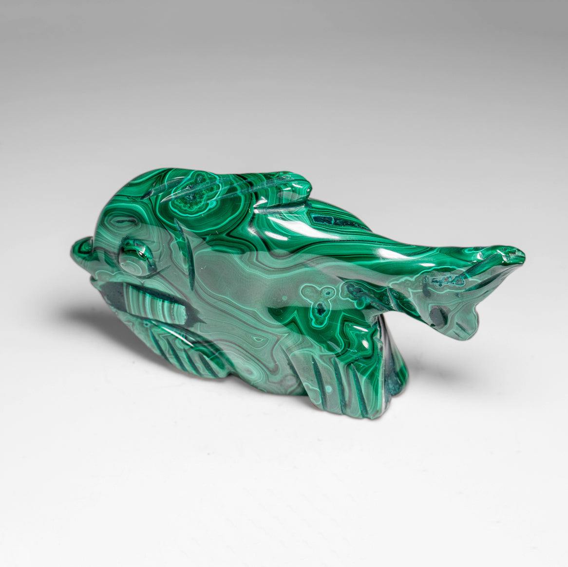 Genuine Polished Malachite Fish Carving (280 grams)