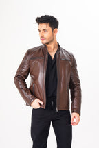 The Falcon Brown Smooth Leather Jacket