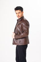 The Falcon Brown Smooth Leather Jacket