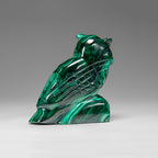 Genuine Polished Malachite Owl Carving (220 grams)