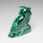 Genuine Polished Malachite Owl Carving (220 grams)