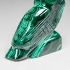 Genuine Polished Malachite Owl Carving (220 grams)