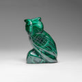 Genuine Polished Malachite Owl Carving (194.2 grams)