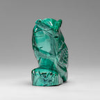 Genuine Polished Malachite Owl Carving (145.2 grams)