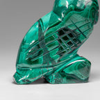 Genuine Polished Malachite Owl Carving (145.2 grams)