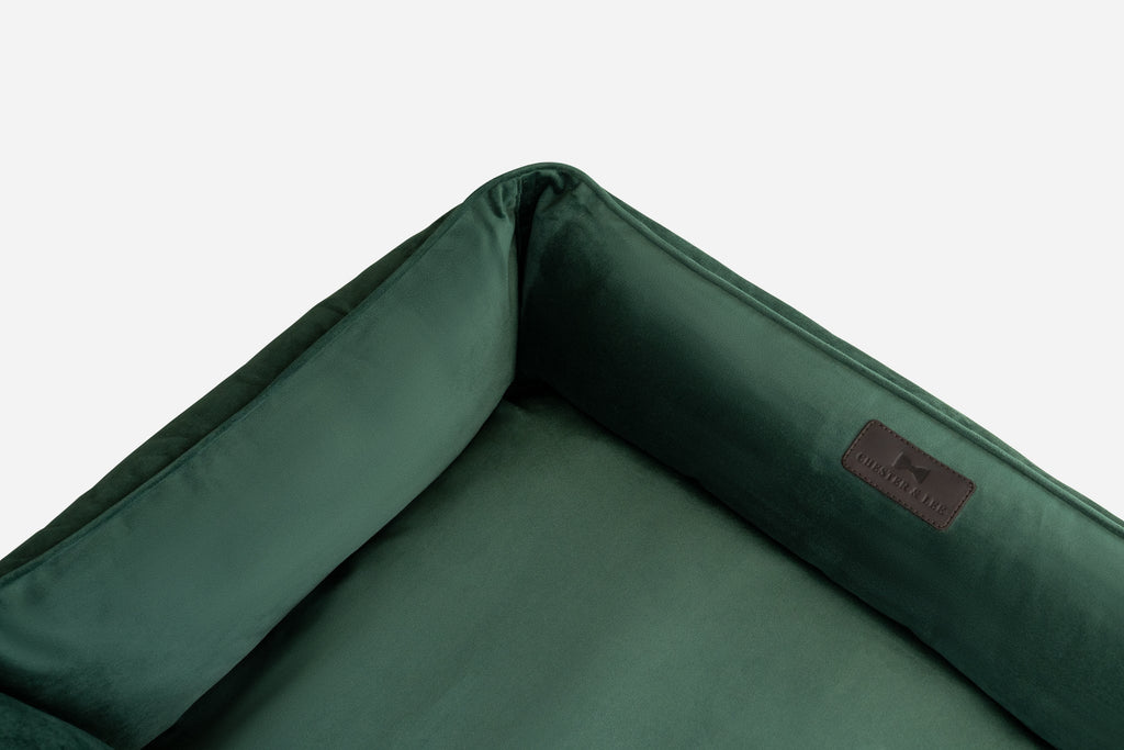 Classic Velvet Sleeper Dog Bed Green