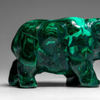 Genuine Polished Malachite Rhino Carving (220.7 grams)