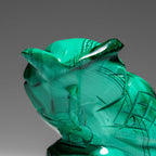 Genuine Polished Malachite Owl Carving (211.7 grams)