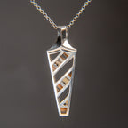 Genuine Mammoth Molar Ingot Pendant with 18" Sterling Necklace