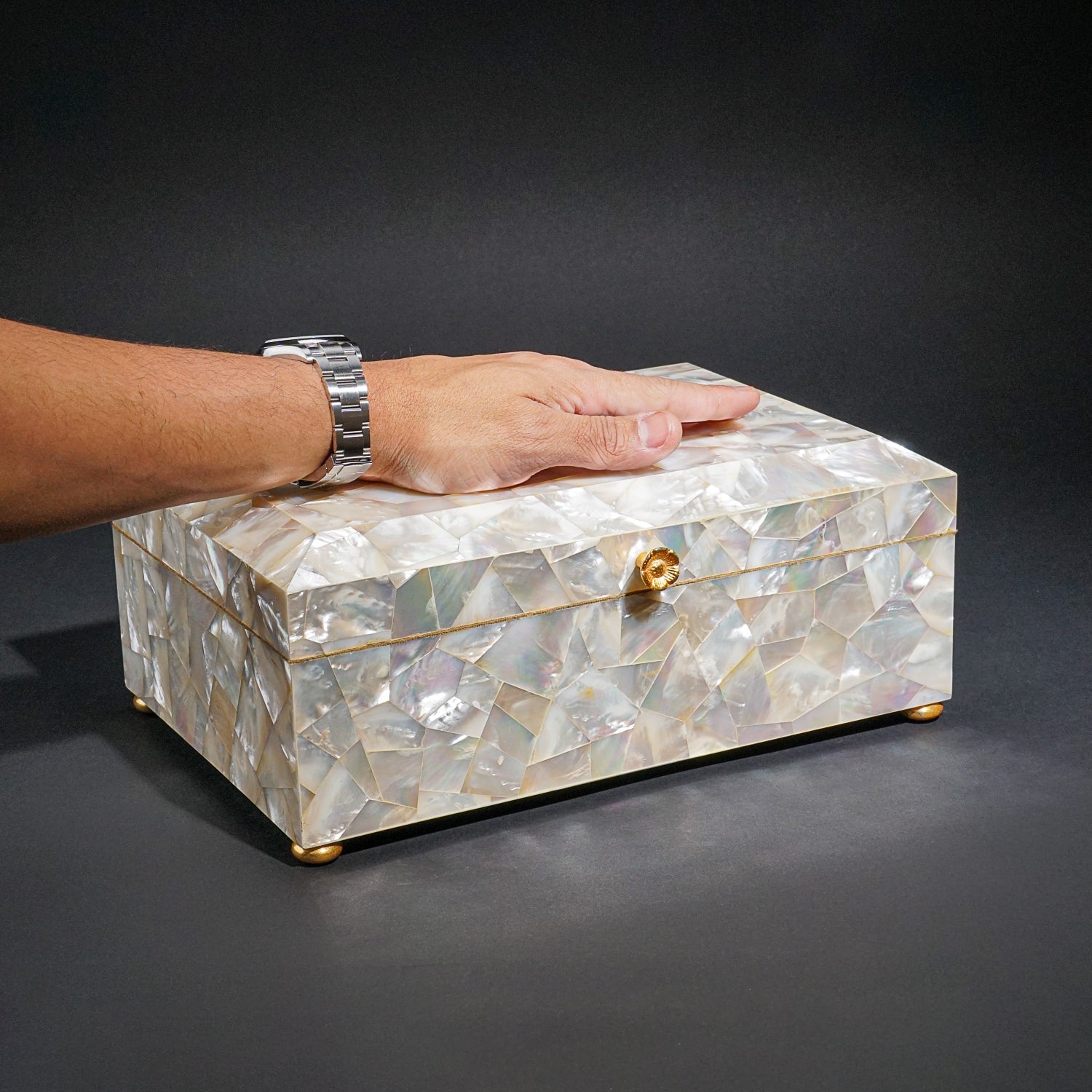 Genuine Large Mother of Pearl Jewelry Box (9.5 lbs)