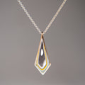 Genuine Fordite Sterling Silver Pendant with 18" Sterling Necklace
