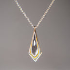Genuine Fordite Sterling Silver Pendant with 18" Sterling Necklace