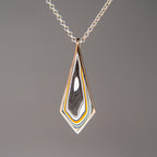 Genuine Fordite Sterling Silver Pendant with 18" Sterling Necklace