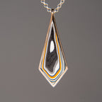 Genuine Fordite Sterling Silver Pendant with 18" Sterling Necklace