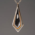 Genuine Fordite Sterling Silver Pendant with 18" Sterling Necklace