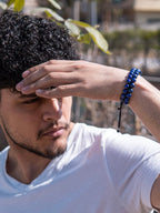 Men’s Blue Lapis Lazuli Beaded Bracelet Morocco