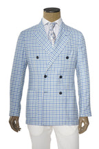 Sartorio Double Breasted Shepherd Check Cashmere Sport Jacket