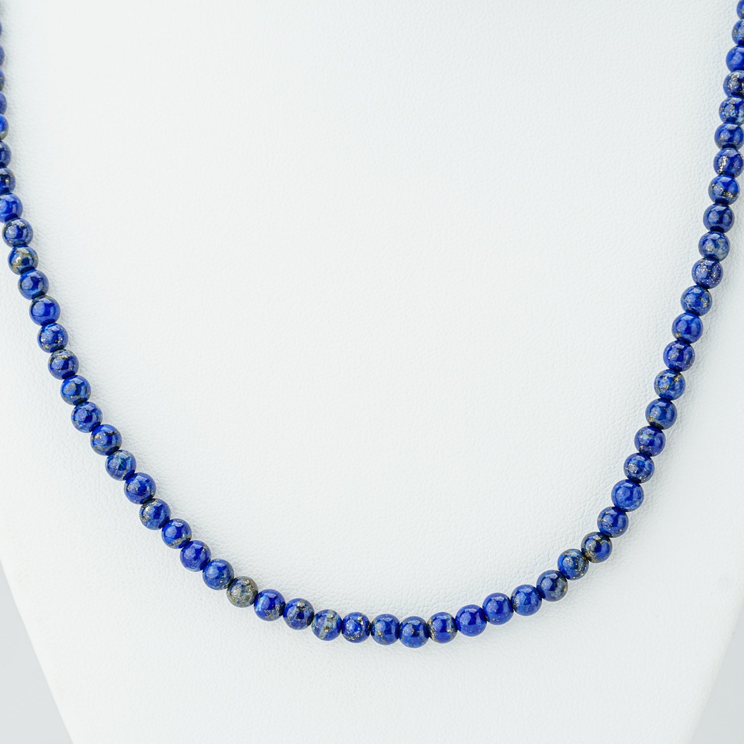 Genuine Lapis Lazuli Beaded Necklce (4mm)