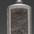 Muonionalusta Meteorite Dog Tag Pendant with 18" Sterling Silver Chain