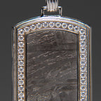 Muonionalusta Meteorite Dog Tag Pendant with 18" Sterling Silver Chain