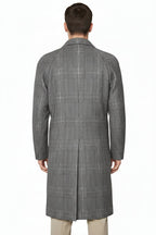 Kiton Prince of Wales Cashmere Button Down Overcoat