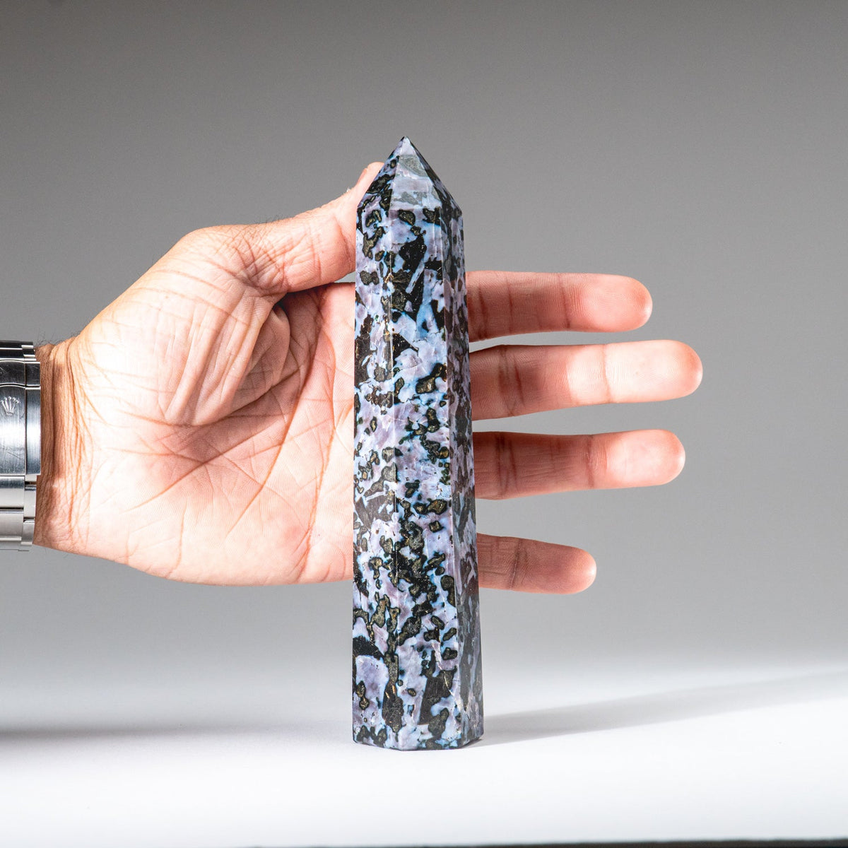 Genuine Polished Indigo Gabbro Point from Madagascar